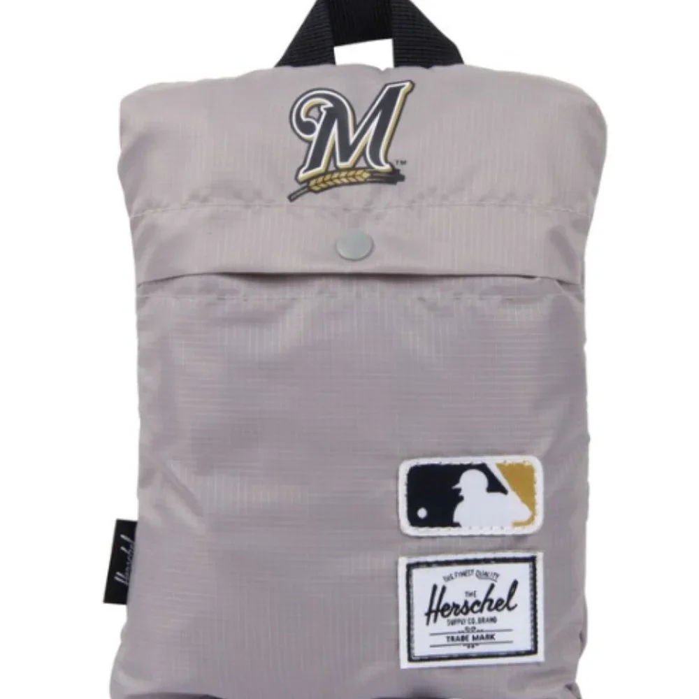 🆕 HERSCHEL Packable Daypack Backpack MLB Milwaukee Brewers Lightweight ⚾️